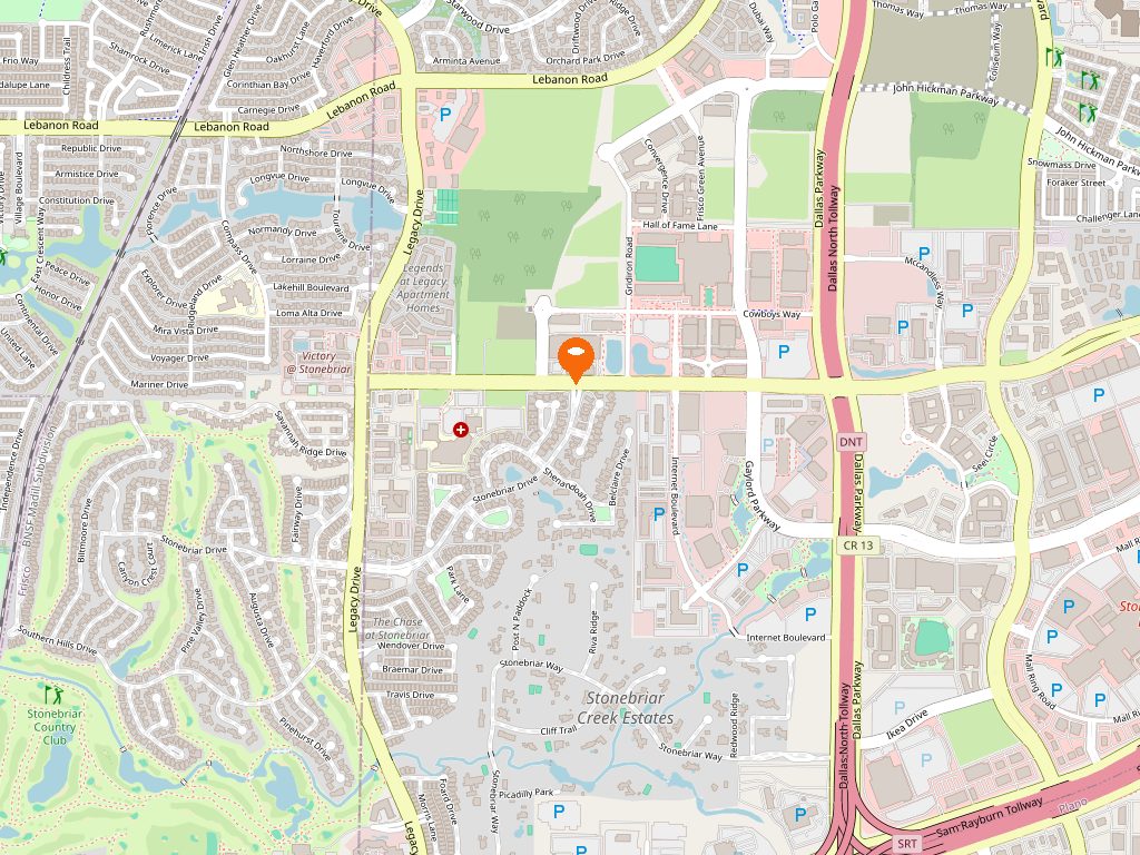 Map showing the PalMate LLC office at 6160 Warren Parkway, Frisco, Texas